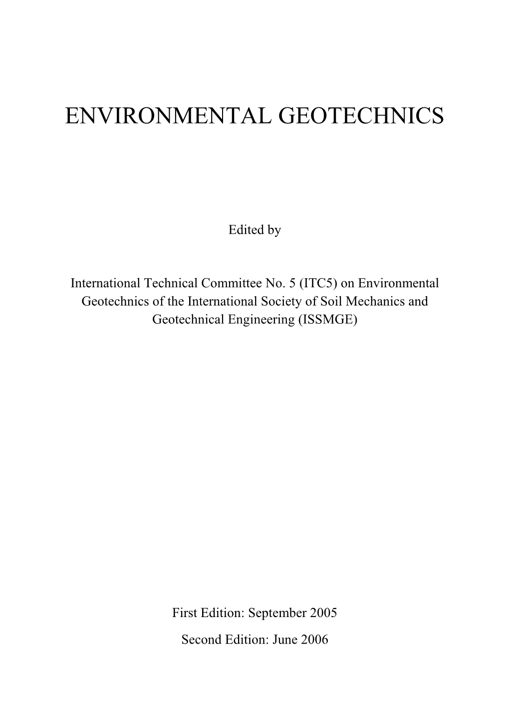 Environmental Geotechnics