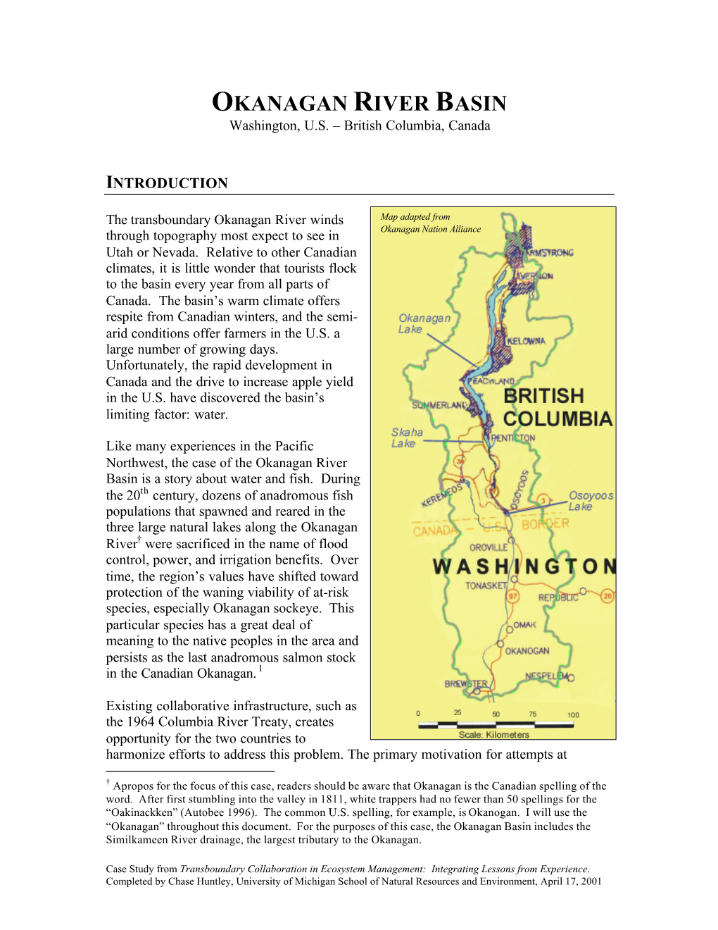 OKANAGAN RIVER BASIN Washington, U.S