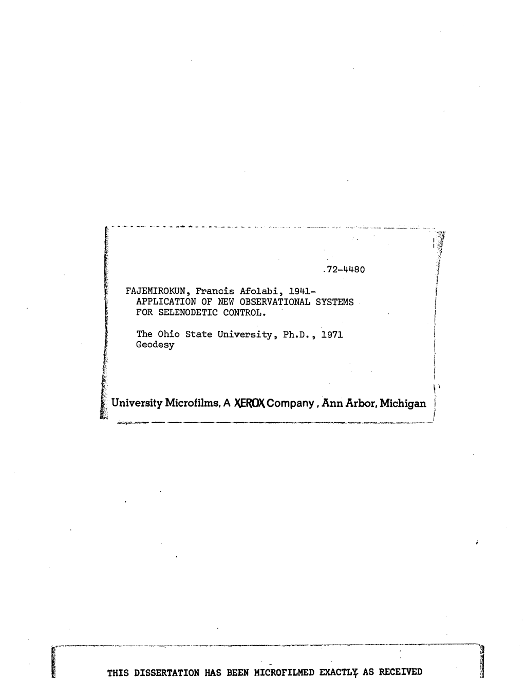 University Microfilms, a XEROX Company, Ann Arbor, Michigan