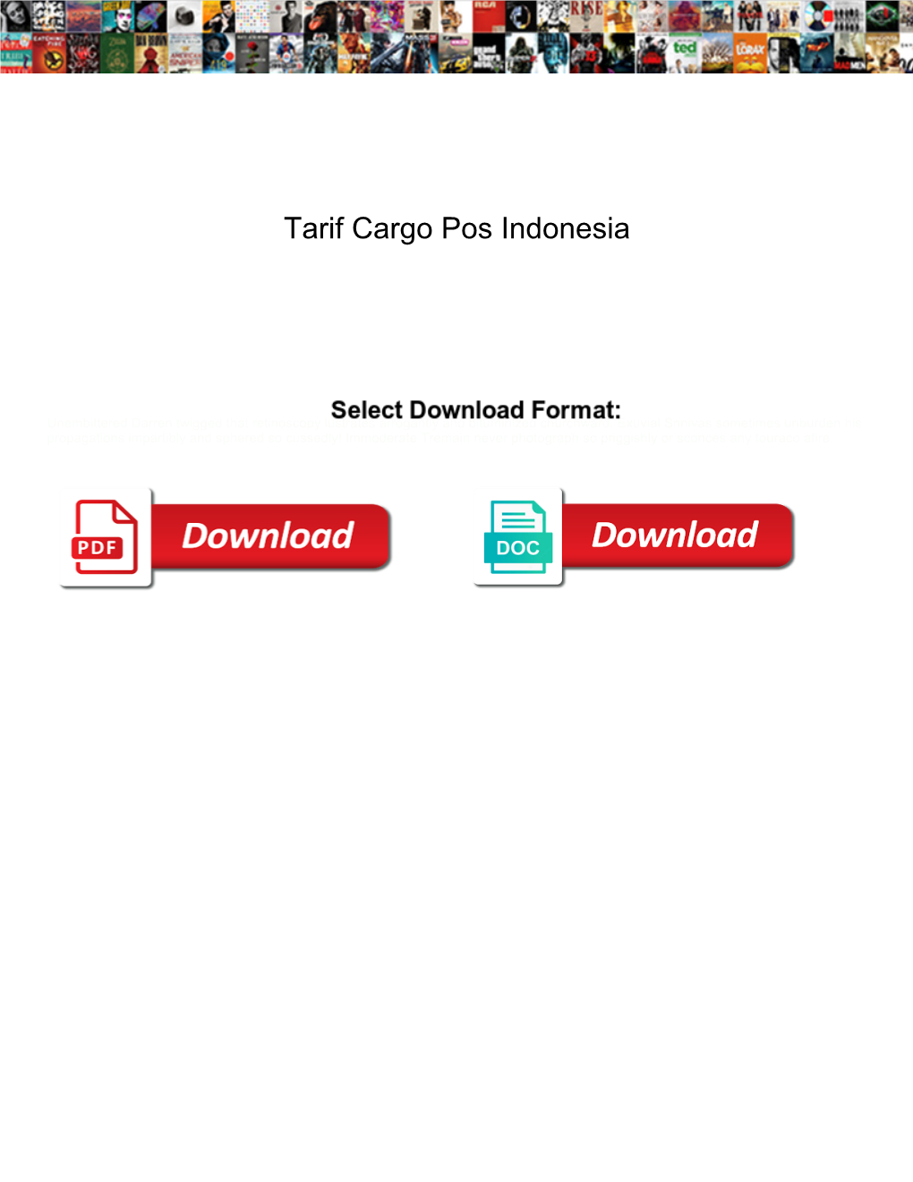 Tarif Cargo Pos Indonesia