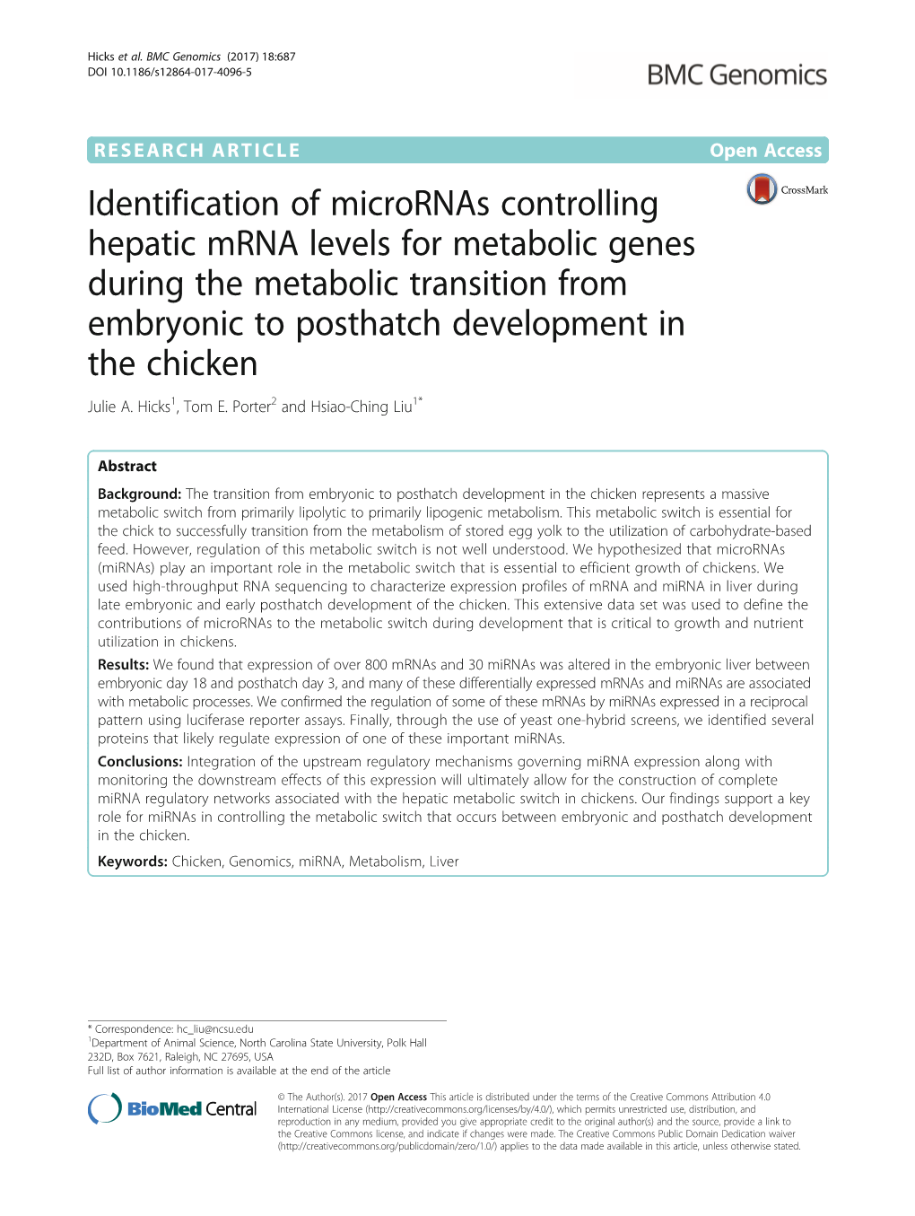 Identification of Micrornas Controlling Hepatic Mrna Levels for Metabolic
