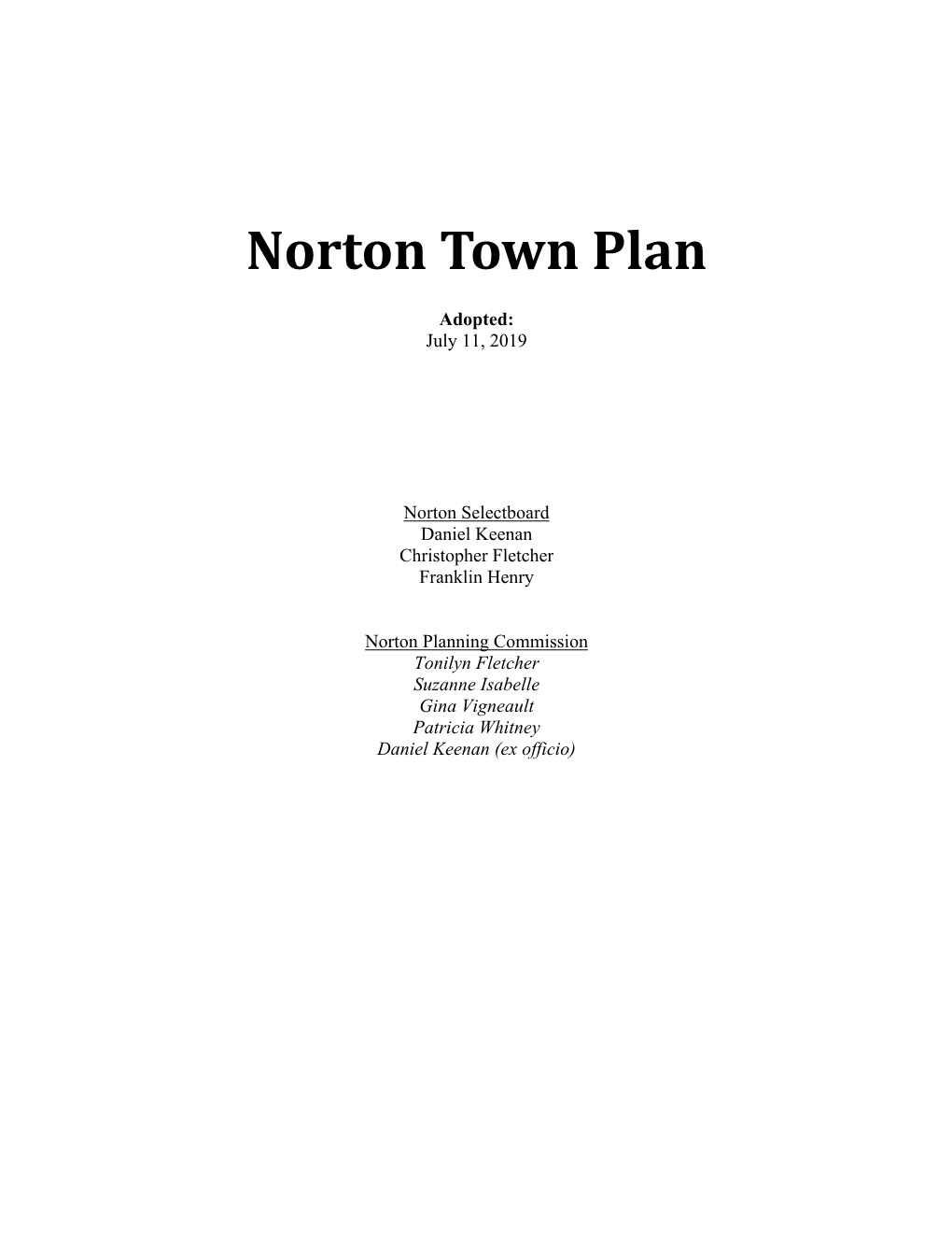 Norton Town Plan