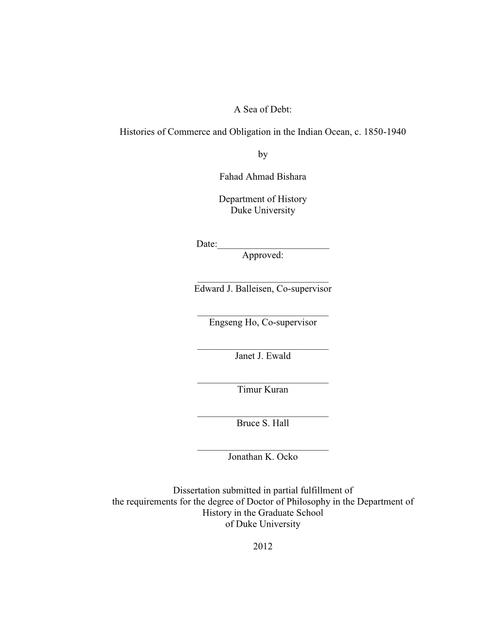 Duke University Dissertation Template