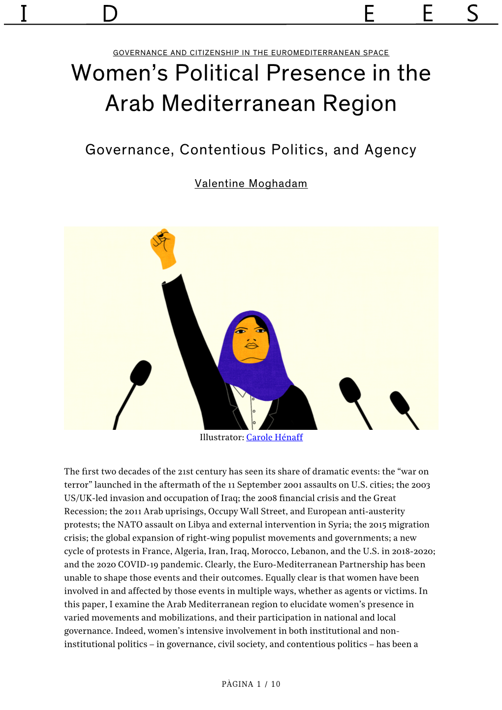 Women's Political Presence in the Arab Mediterranean Region