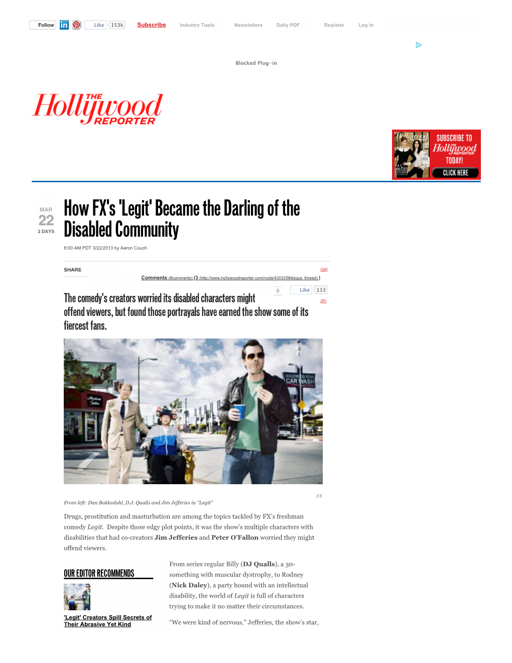 FX's 'Legit', Jim Jefferies Embraced by Disabled Community