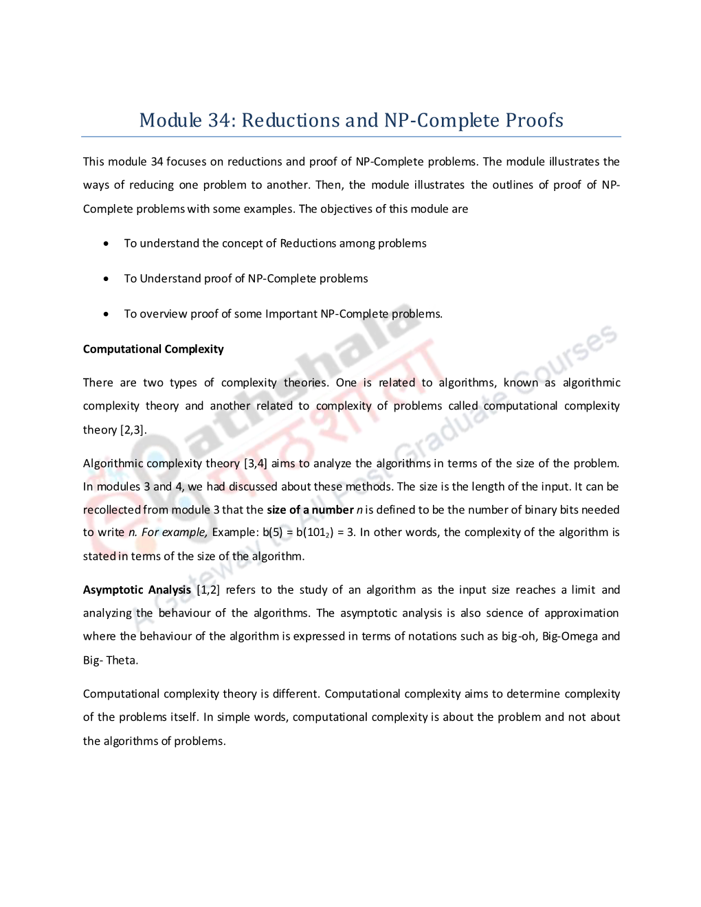 Module 34: Reductions and NP-Complete Proofs