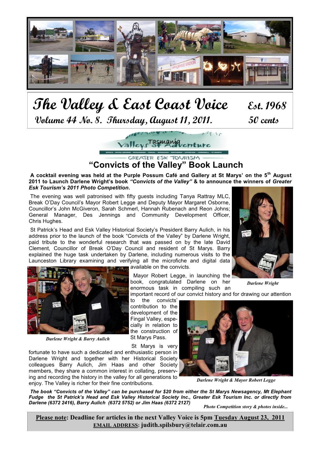 The Valley & East Coast Voice Est. 1968