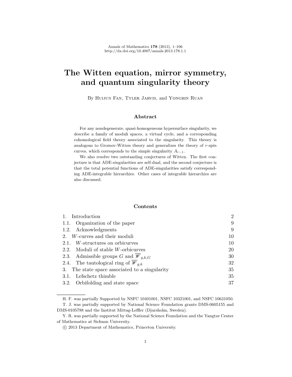 The Witten Equation, Mirror Symmetry, and Quantum Singularity Theory
