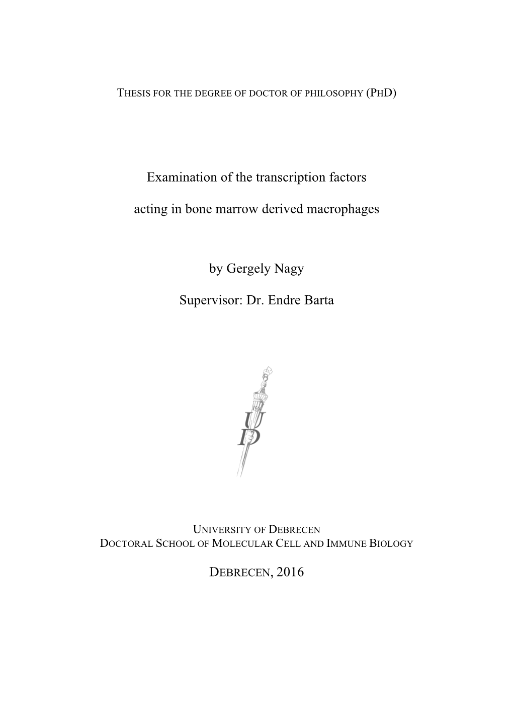 Examination of the Transcription Factors Acting in Bone Marrow
