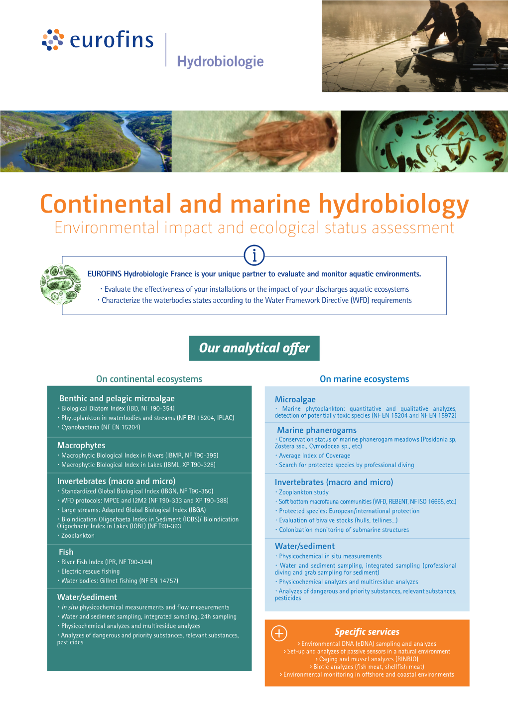 Continental and Marine Hydrobiology Environmental Impact and Ecological Status Assessment