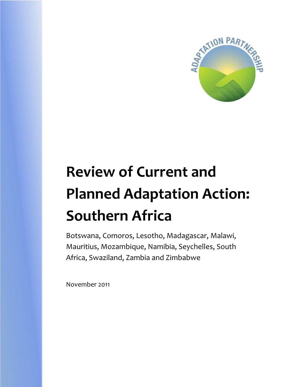 Review of Current and Planned Adaptation Action: Southern Africa