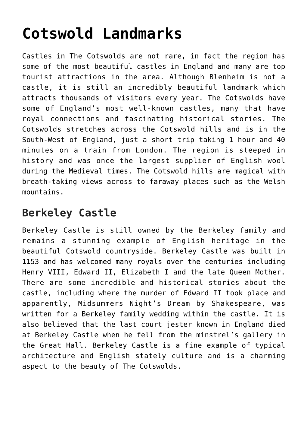 Cotswold Landmarks