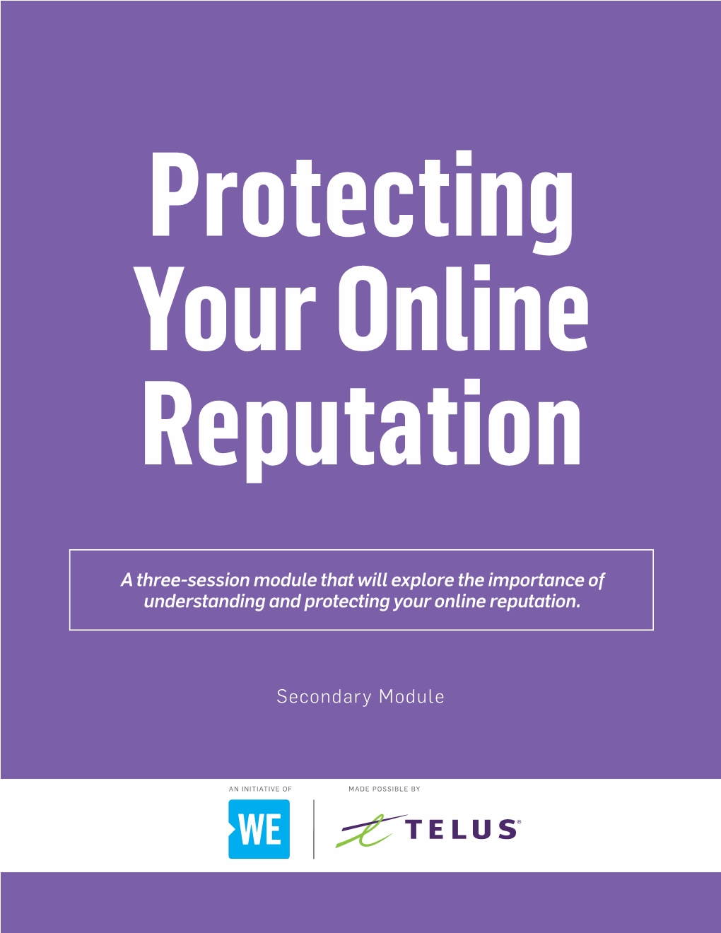 A Three-Session Module That Will Explore the Importance of Understanding and Protecting Your Online Reputation