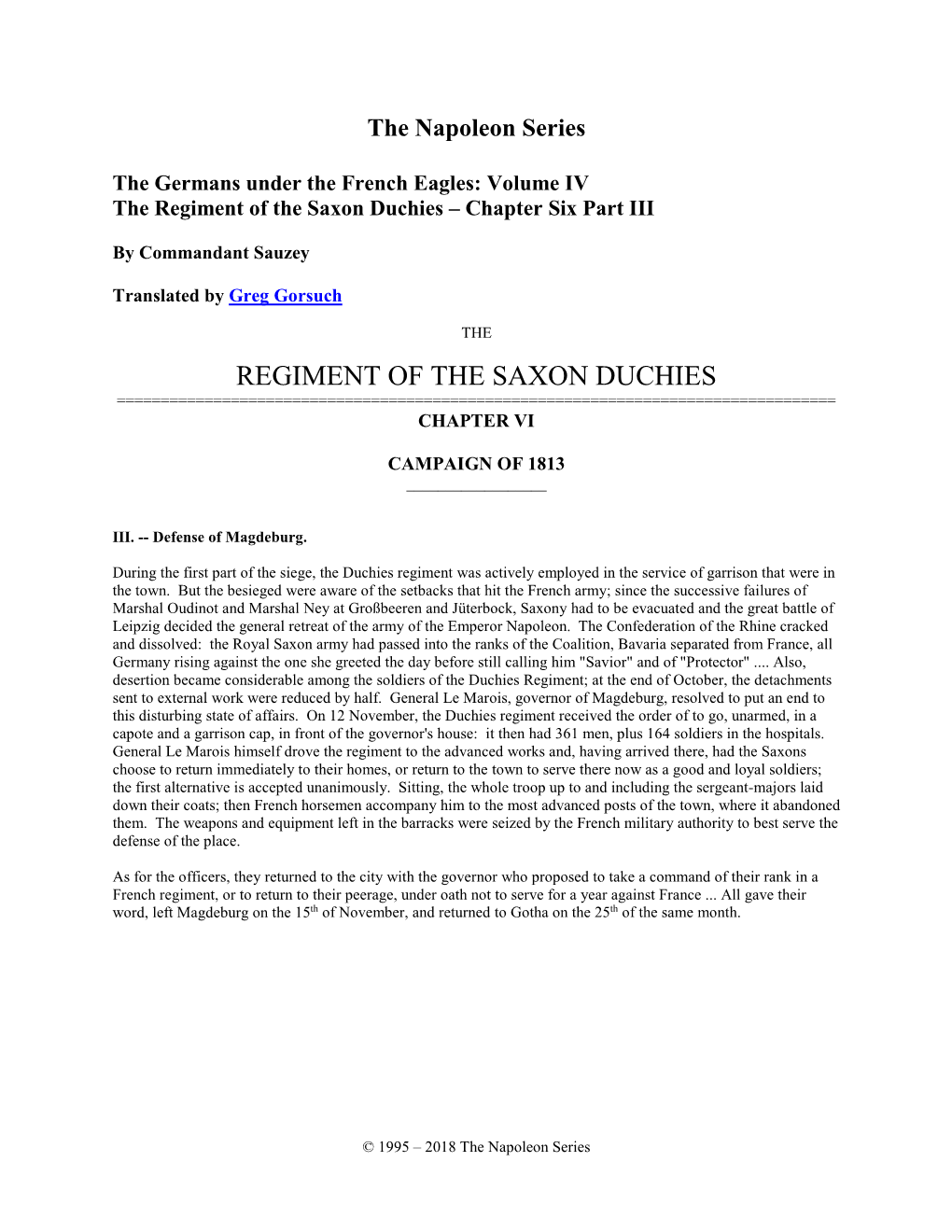 Regiment of the Saxon Duchies – Chapter Six Part III