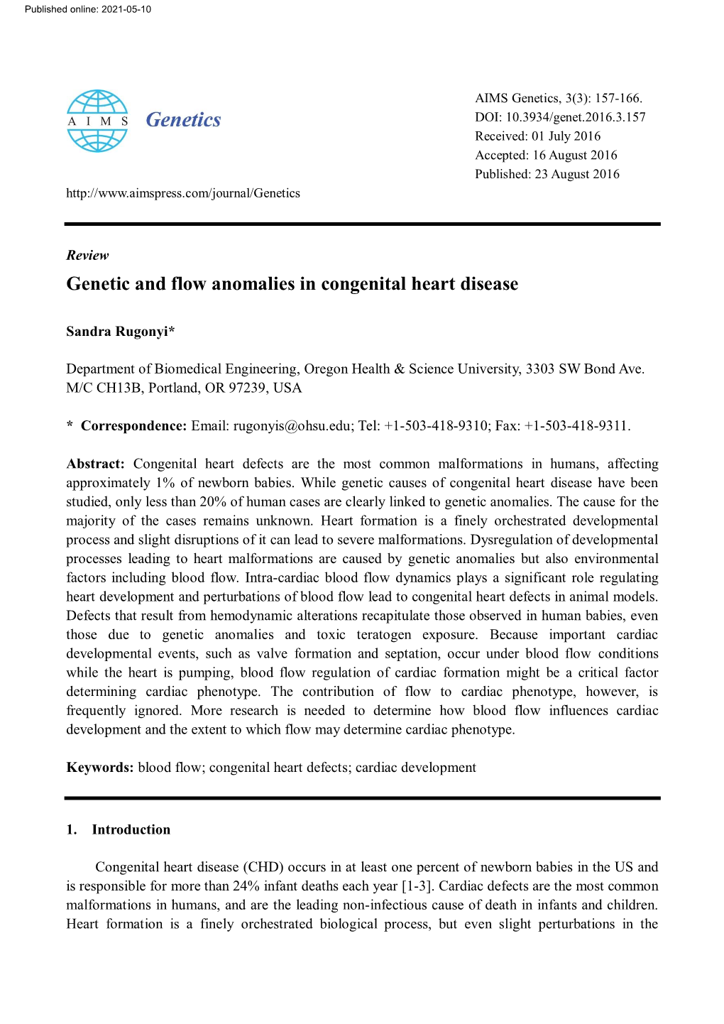 Genetic and Flow Anomalies in Congenital Heart Disease