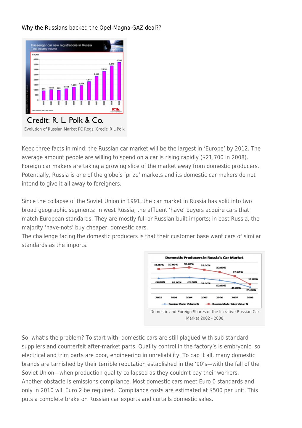 Why the Russians Backed the Opel-Magna-GAZ Deal??