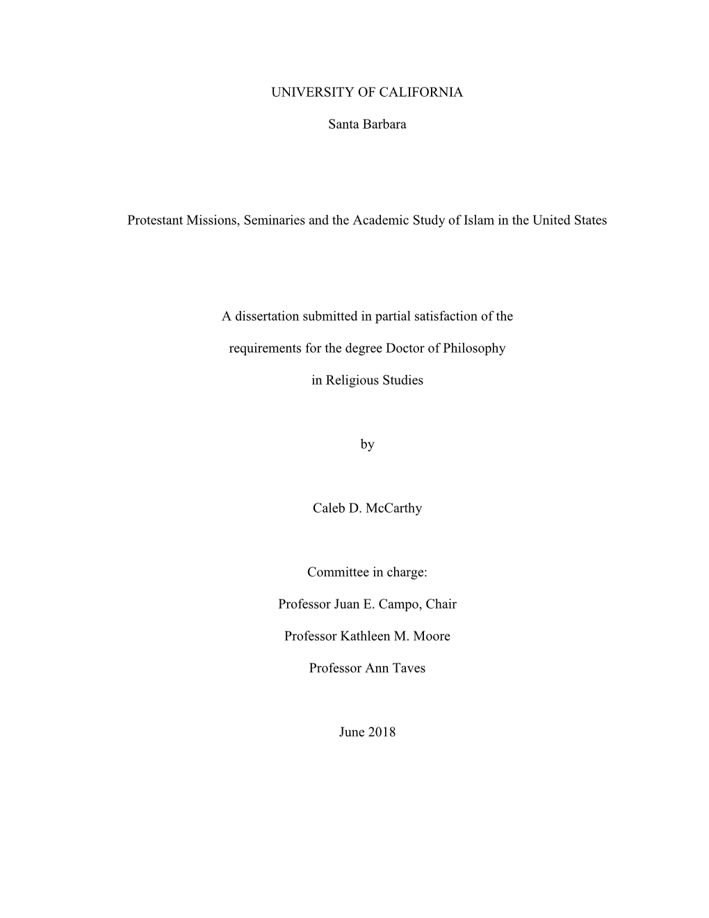 UC Santa Barbara Dissertation Template