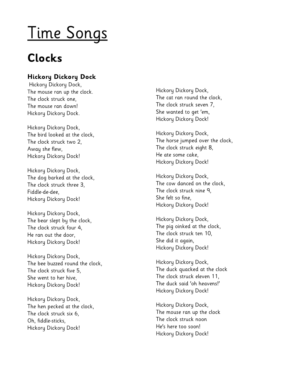 Time Songs (PDF)