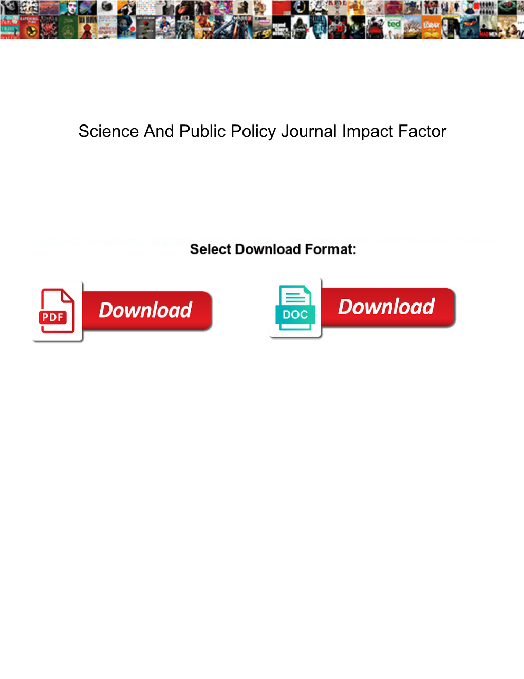 Science and Public Policy Journal Impact Factor