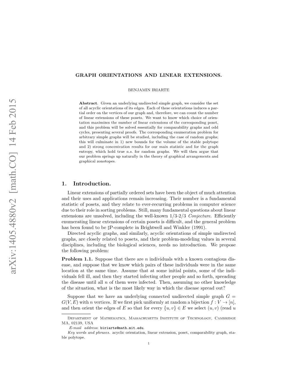 Graph Orientations and Linear Extensions