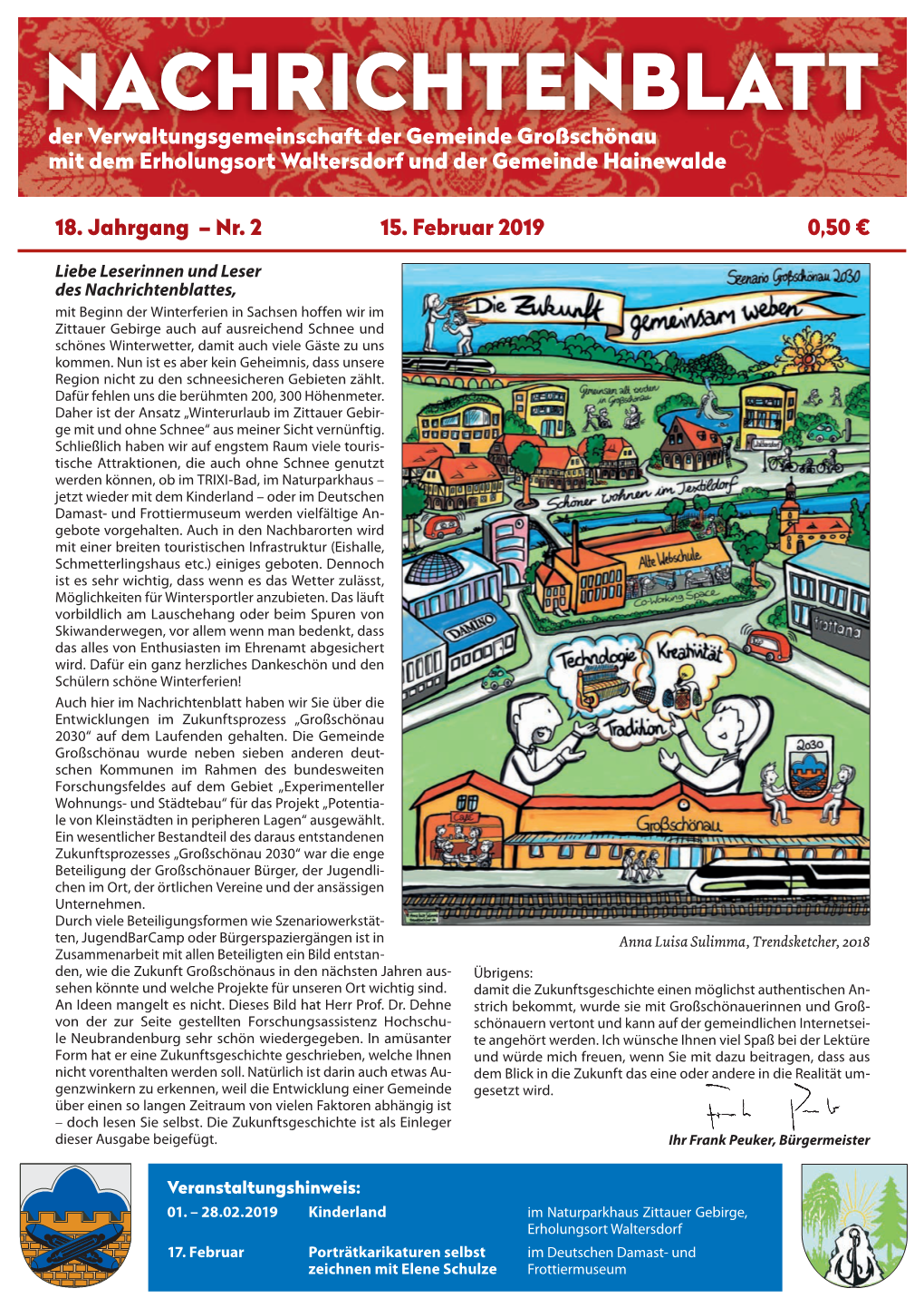 NACHRICHTENBLATT Der Verwaltungsgemeinschaft Der Gemeinde Großschönau Mit Dem Erholungsort Waltersdorf Und Der Gemeinde Hainewalde