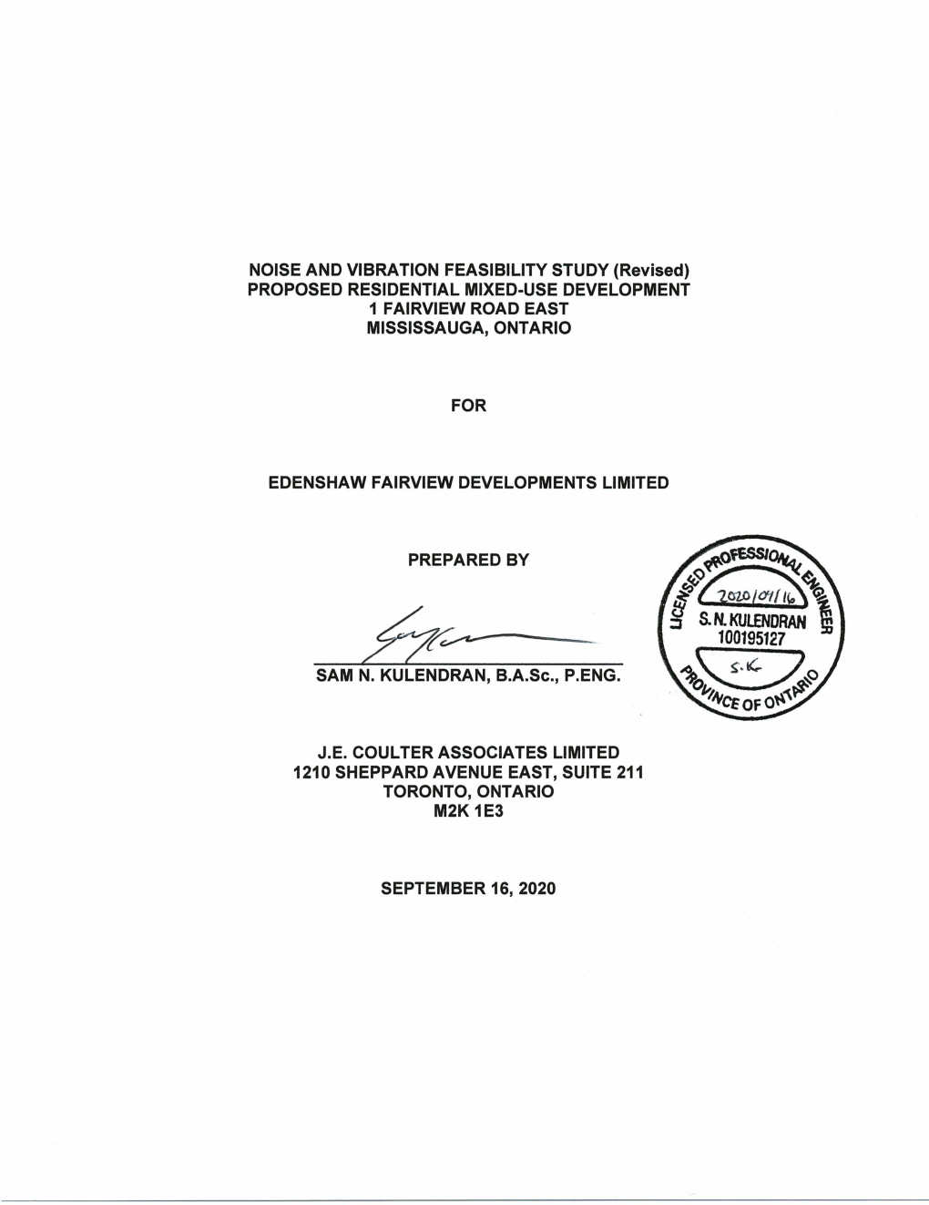 Noise and Vibration Feasibility Study