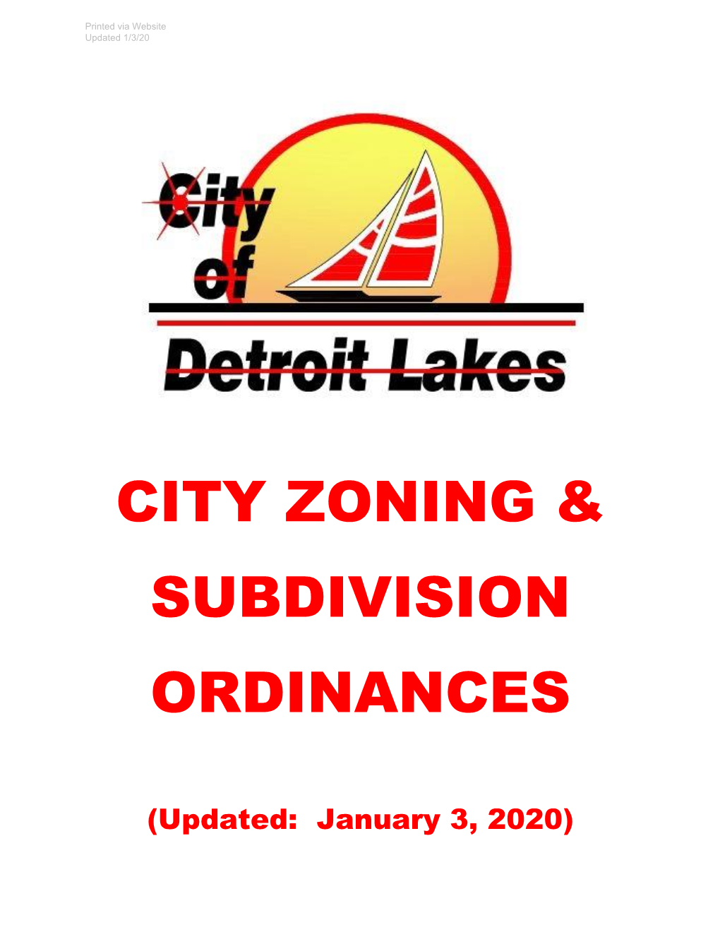 City Zoning & Subdivision Ordinances