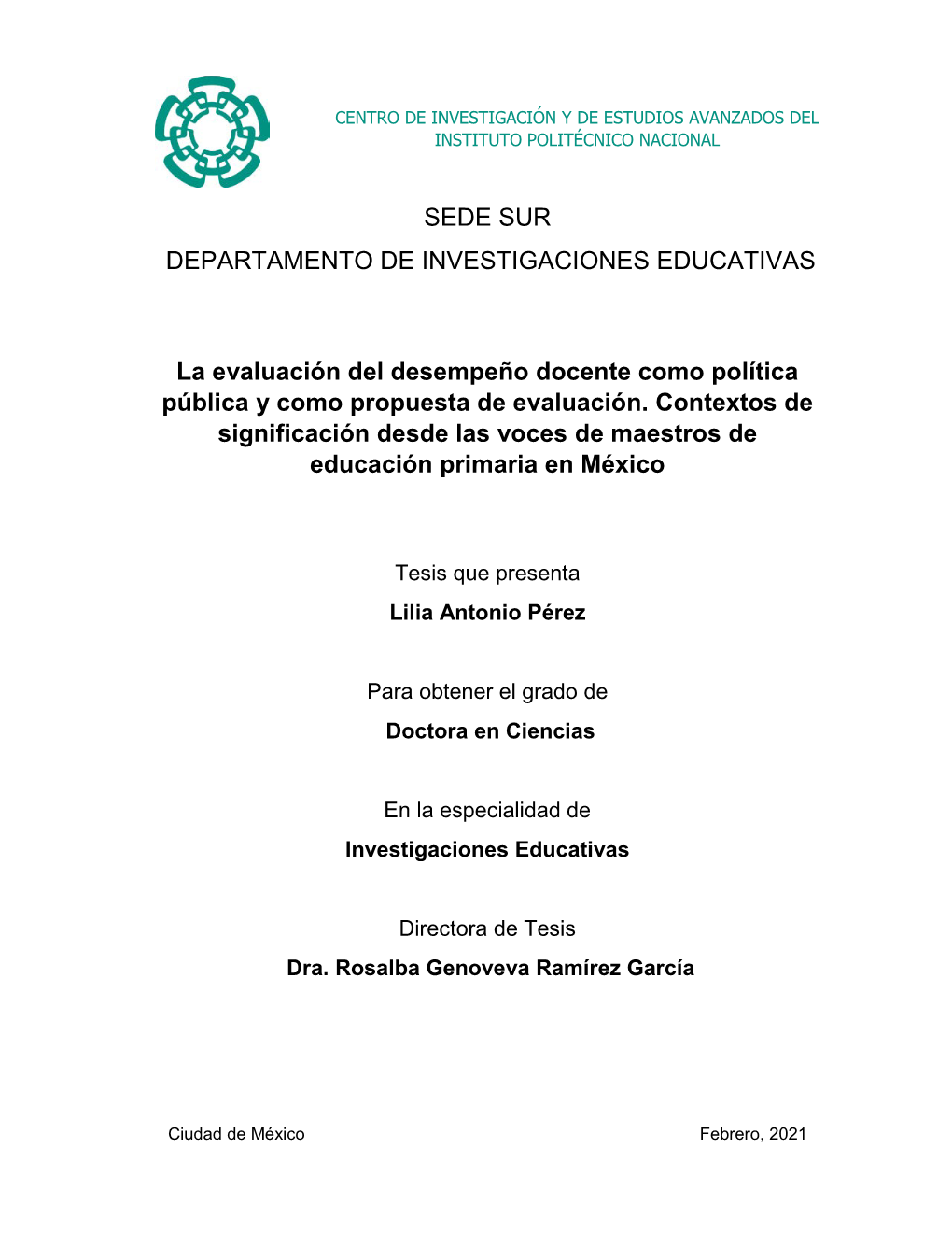 Sede Sur Departamento De Investigaciones Educativas