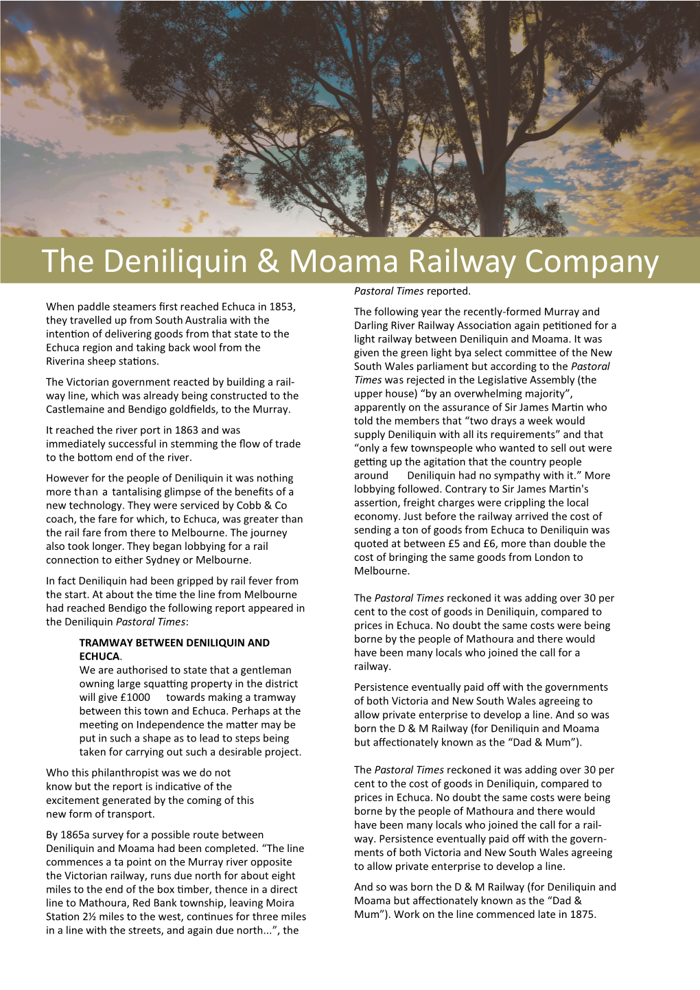 The Deniliquin & Moama Railway Company