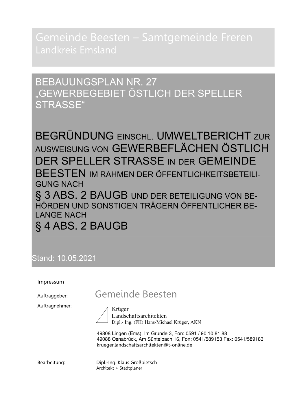 Gemeinde Beesten – Samtgemeinde Freren Landkreis Emsland