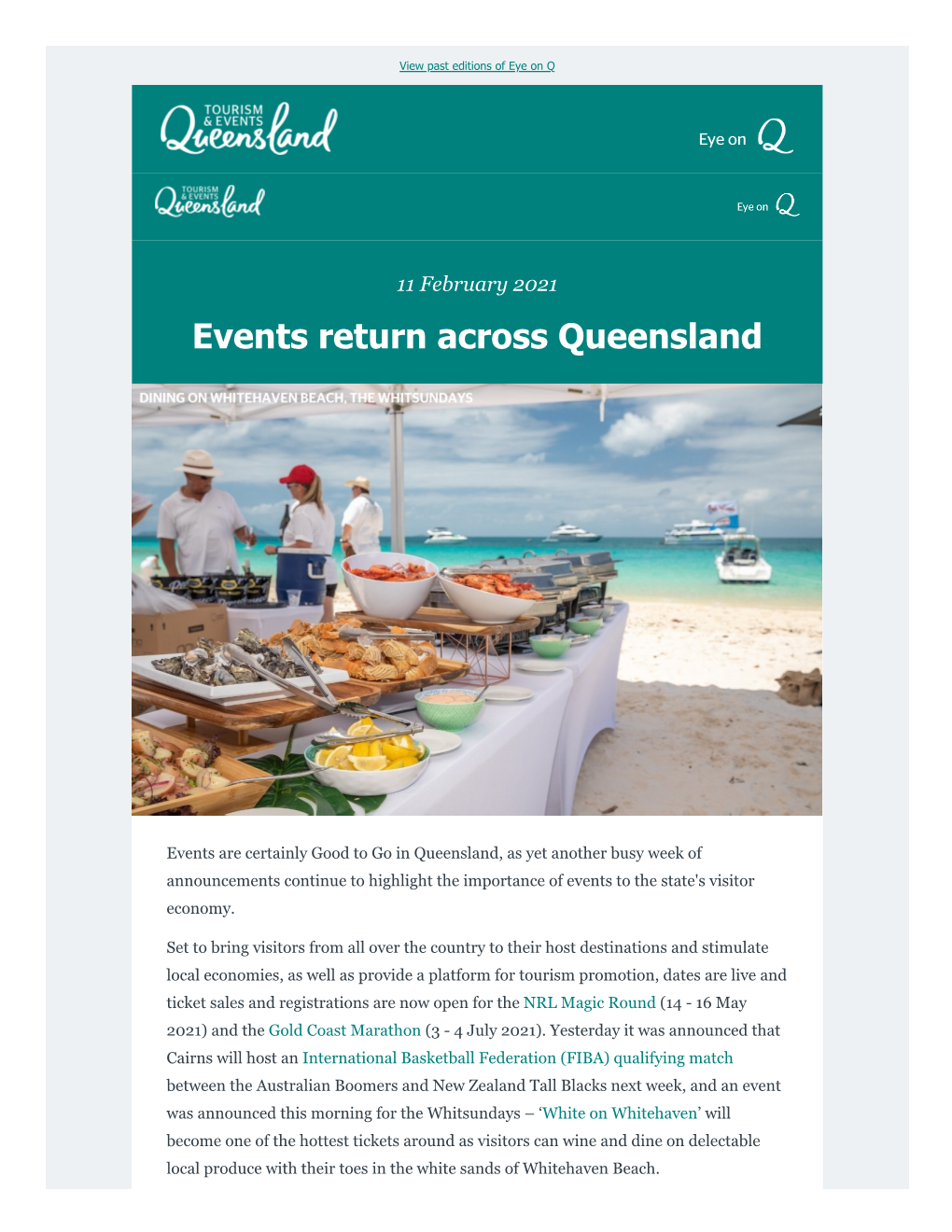 11 February 2021 Events Return Across Queensland