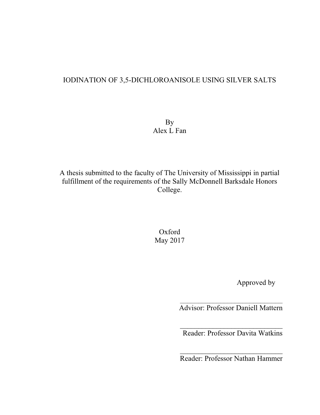 Iodination of 3,5-Dichloroanisole Using Silver Salts