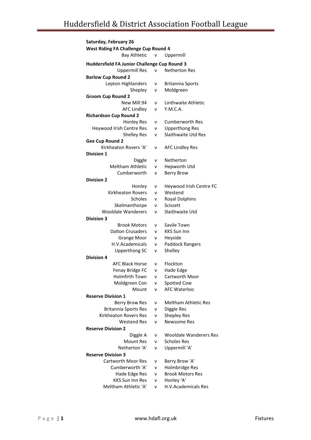 Huddersfield & District Association Football League