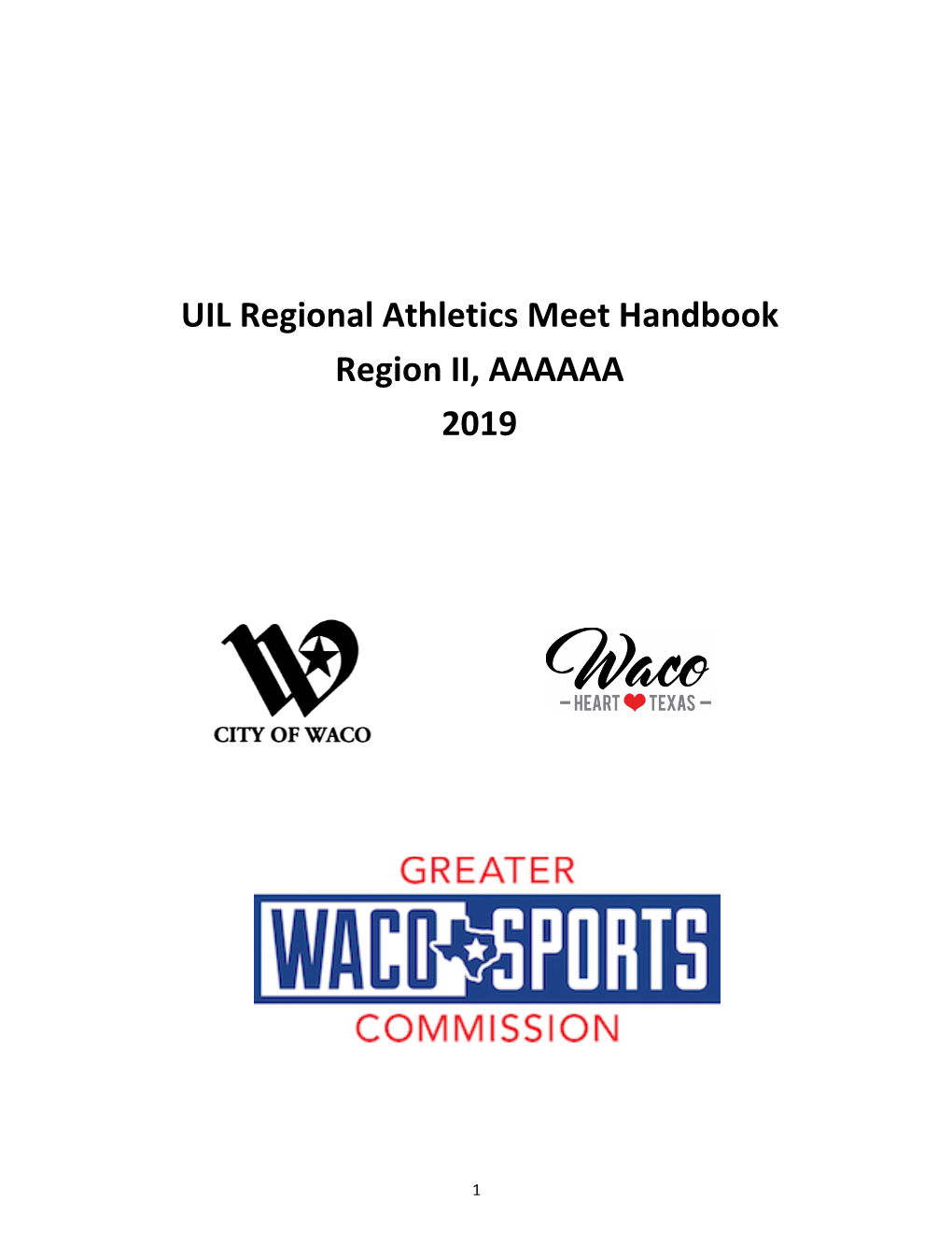 UIL Regional Athletics Meet Handbook Region II, AAAAAA 2019