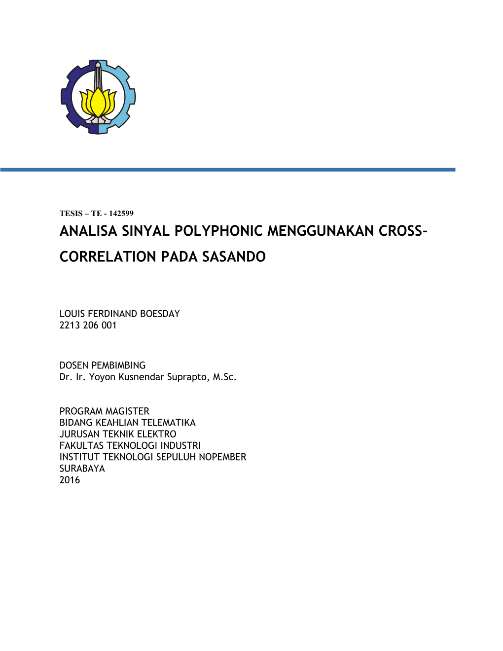 Analisa Sinyal Polyphonic Menggunakan Cross- Correlation Pada Sasando