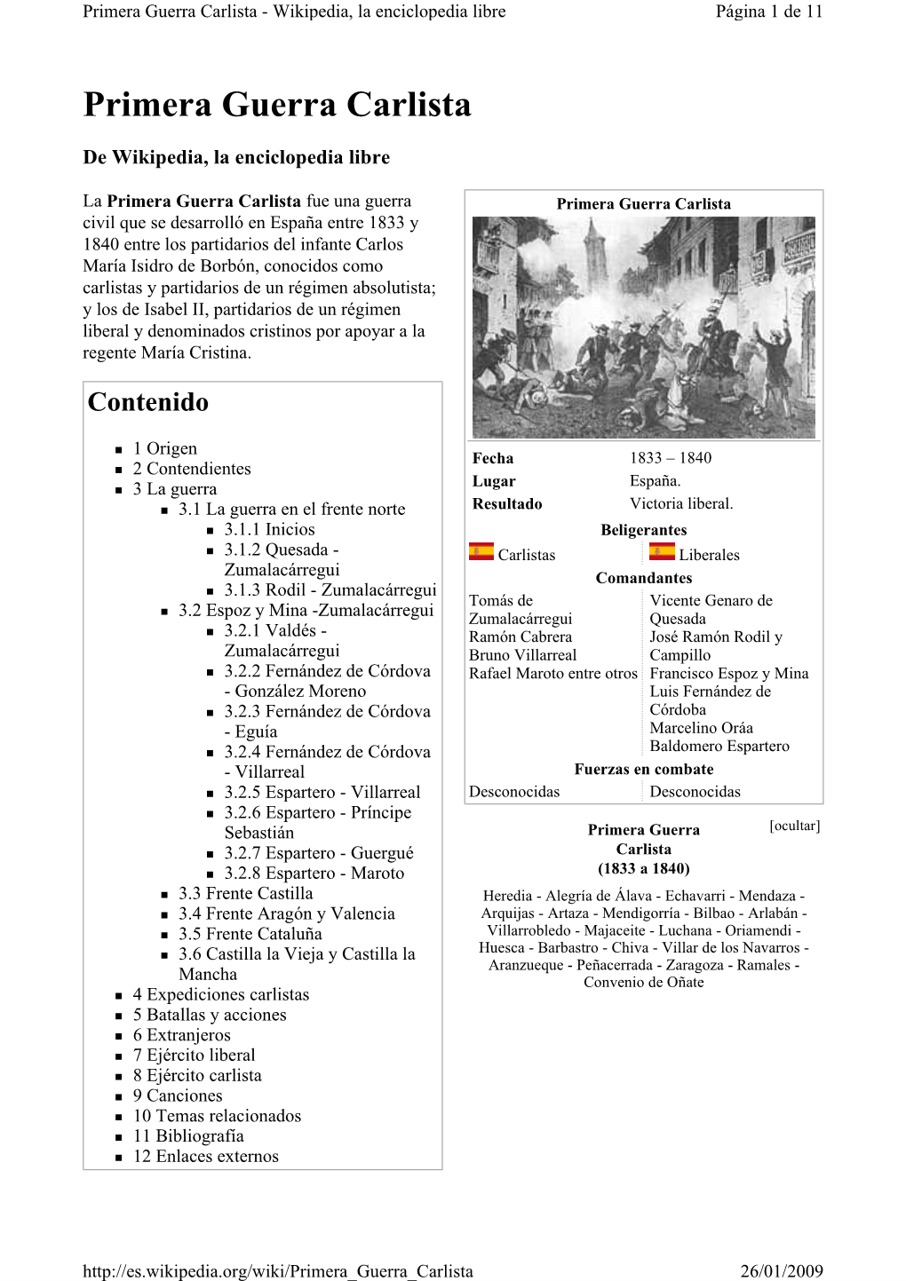 Primera Guerra Carlista - Wikipedia, La Enciclopedia Libre Página 1 De 11