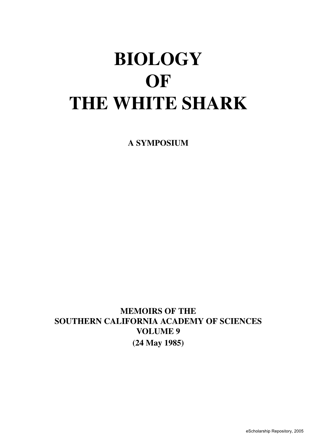 Biology of the White Shark