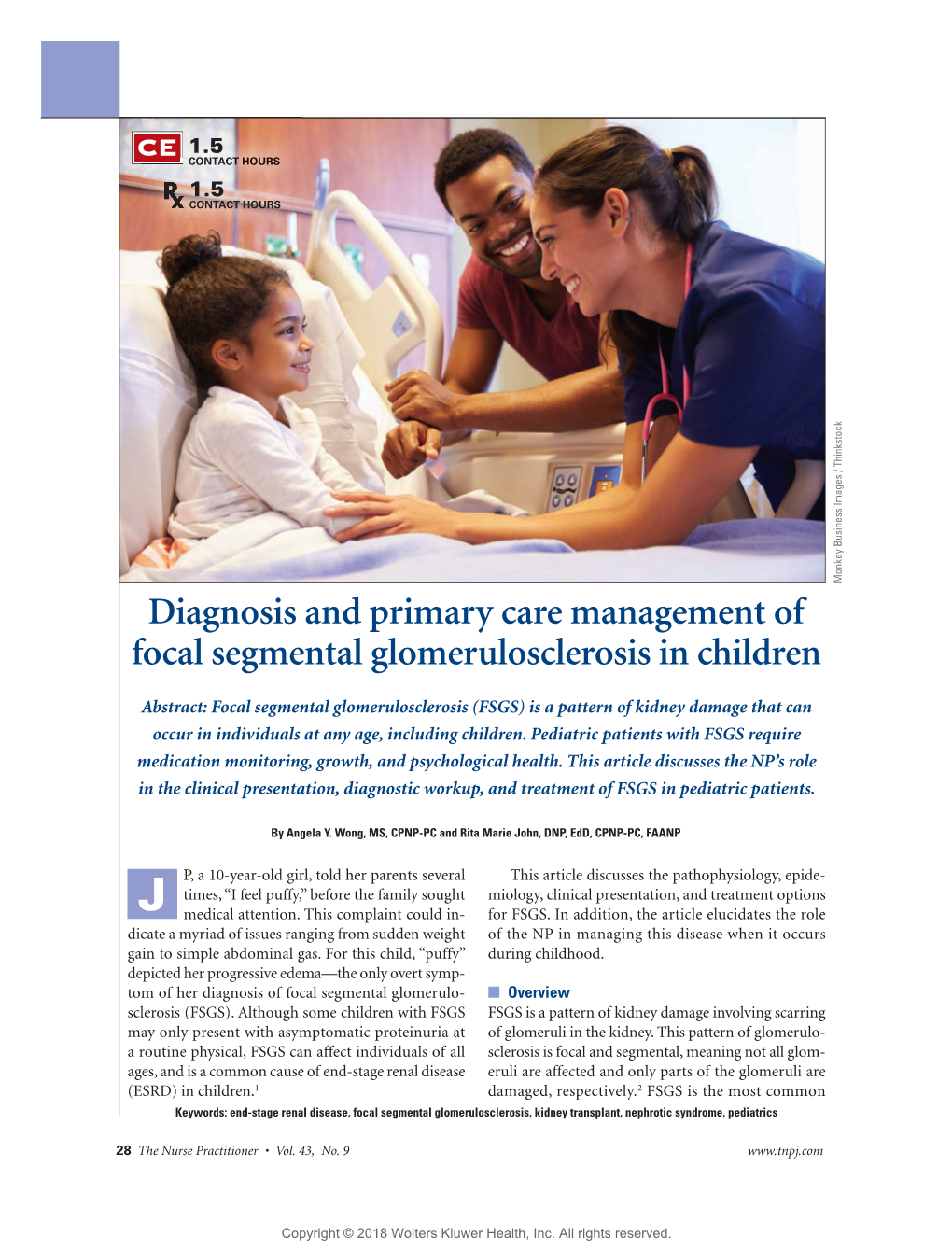 Diagnosis and Primary Care Management of Focal Segmental Glomerulosclerosis in Children