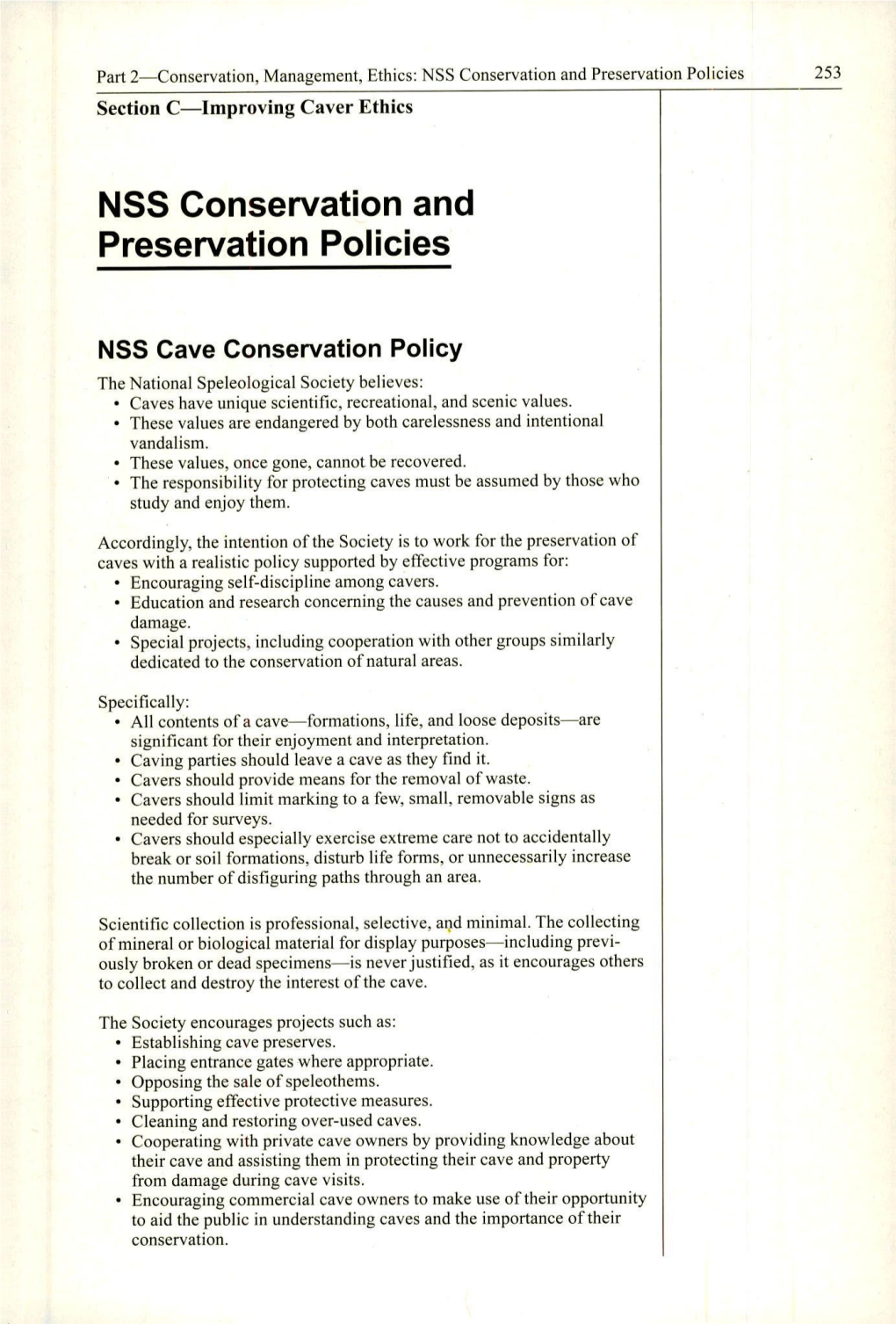 NSS Conservation and Preservation Policies ( .Pdf )