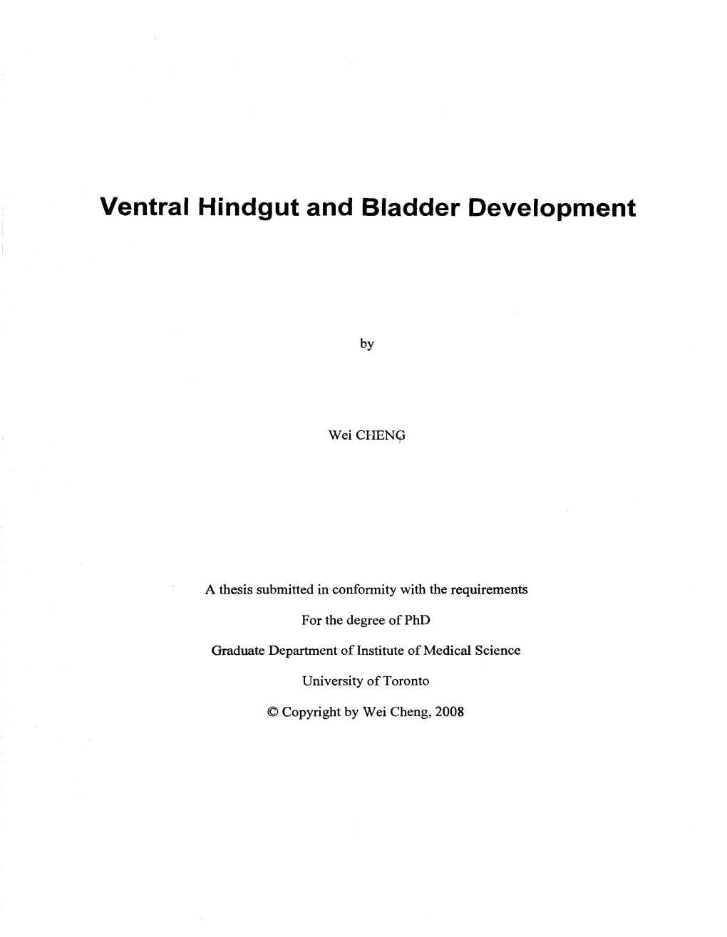 Ventral Hindgut and Bladder Development