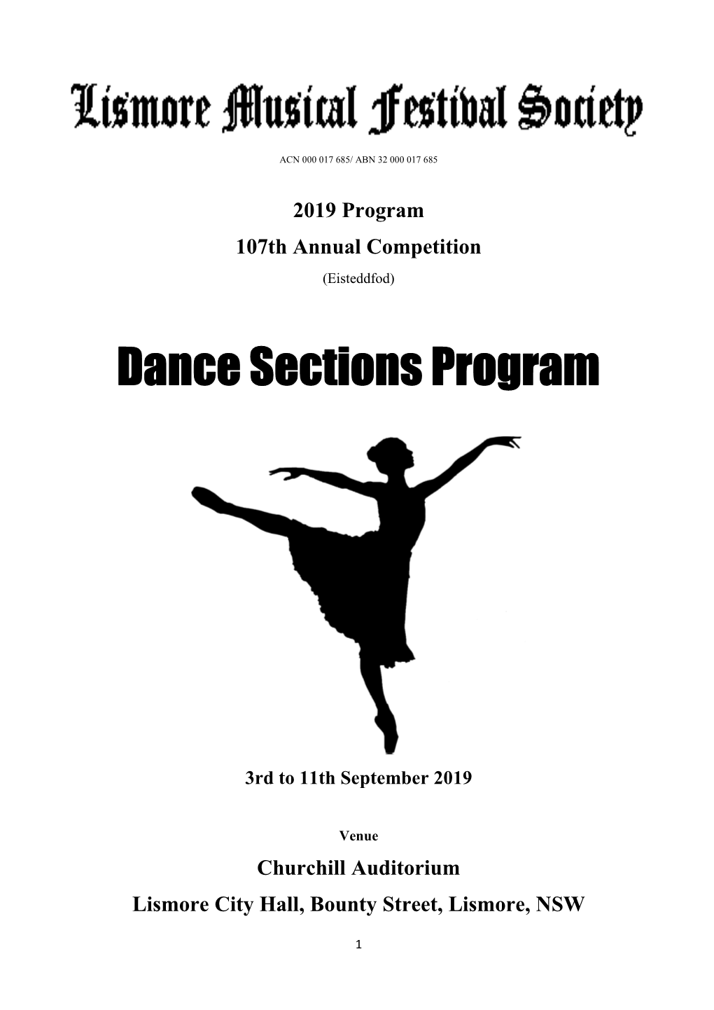 Dance Sections Program