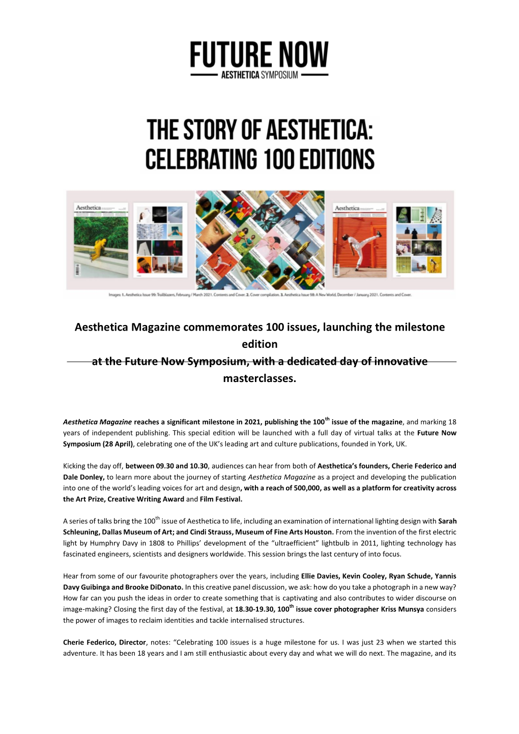 Aesthetica Issue 100 Celebrations