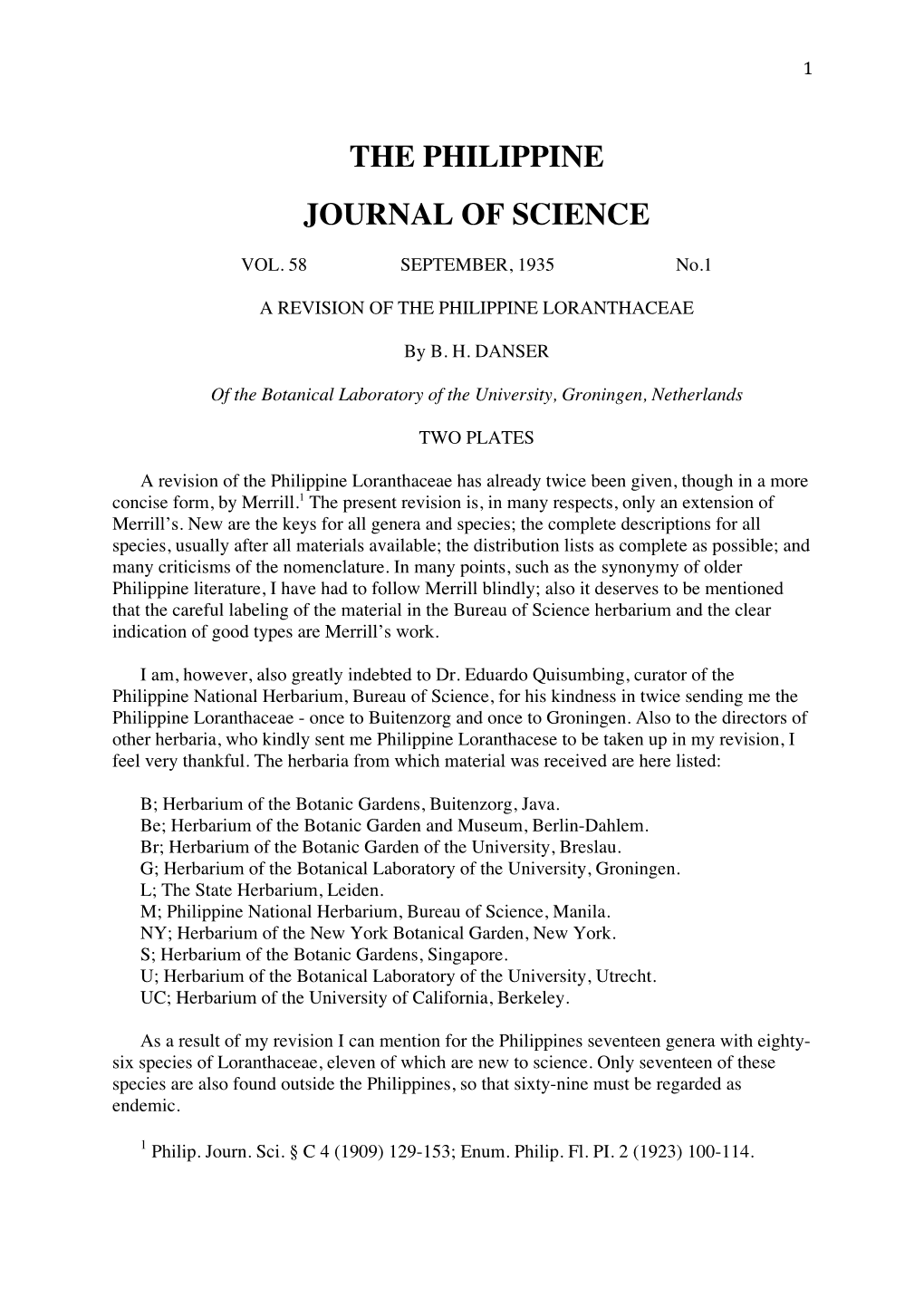 The Philippine Journal of Science