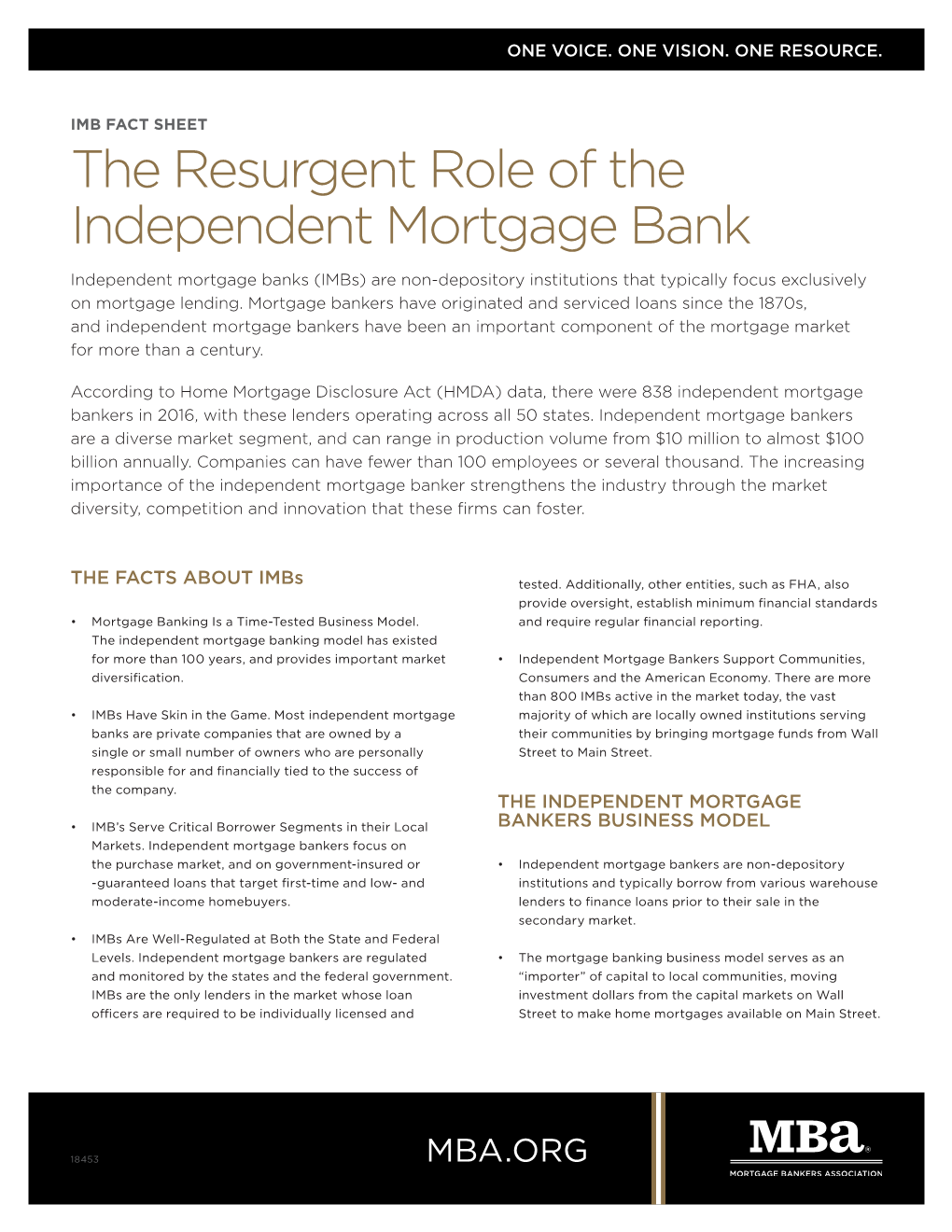 The Resurgent Role of the Independent Mortgage Bank