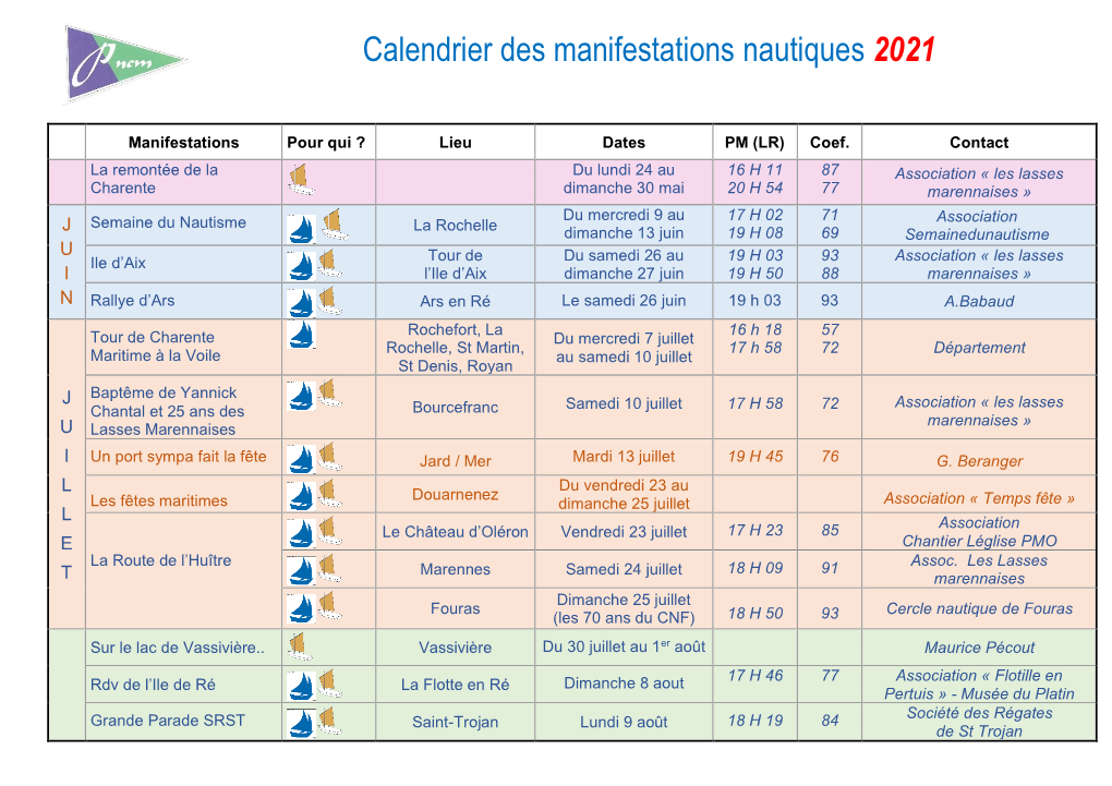 Télécharger Le Calendrier 2021