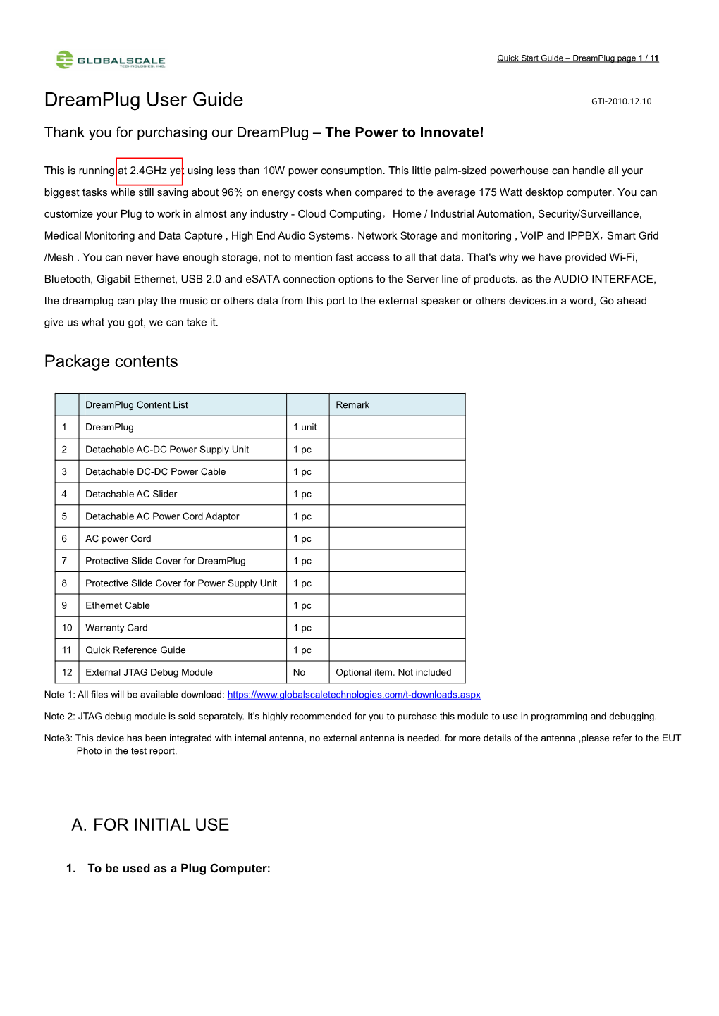 Dreamplug User Guide GTI-2010.12.10