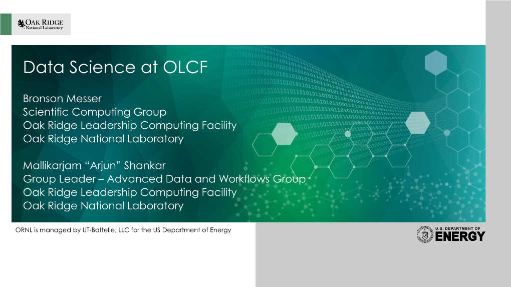 Data Science at OLCF