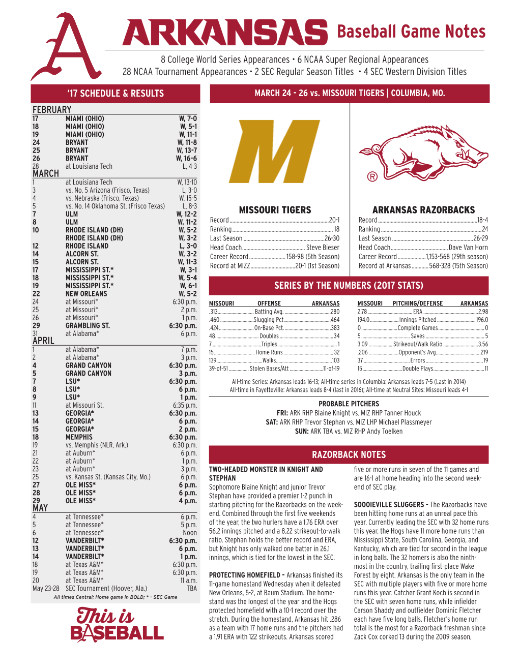 Baseball Game Notes