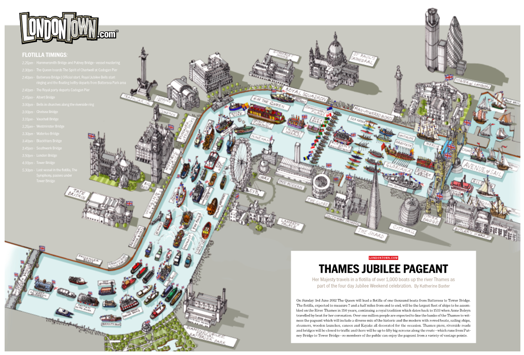 Thames Jubilee Pageant Her Majesty Travels in a Flotilla of Over 1,000 Boats up the River Thames As Part of the Four Day Jubilee Weekend Celebration