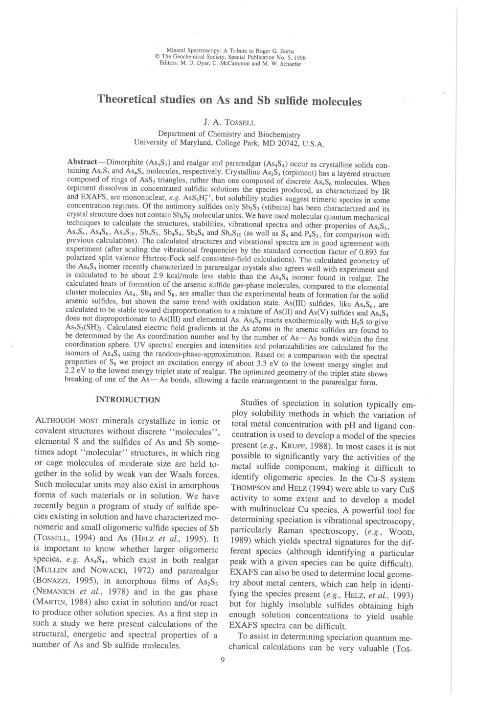 Theoretical Studies on As and Sb Sulfide Molecules